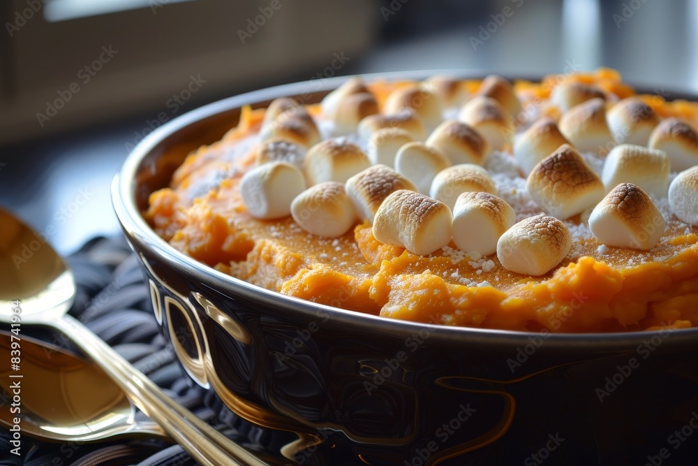 Sweet potato mash with marshmallow topping Sweet potato mash with marshmallow topping