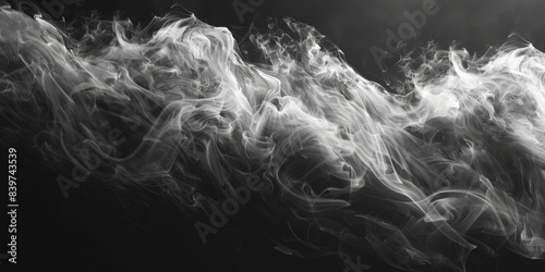 Abstract Smoke Swirls Against A Black Background