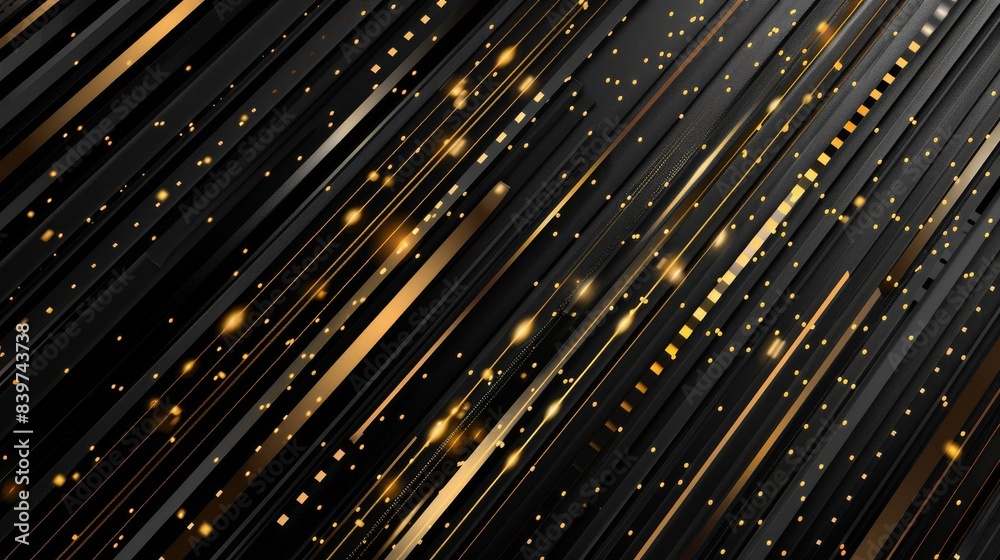 Abstract black and gold background. Minimalist style cover template with vibrant perspective 3d geometric shapes collection. Ideal design for social media, cover, banner, flyer. Abstract black and gold background. Minimalist style cover template with vibrant perspective 3d geometric shapes collection. Ideal design for social media, cover, banner, flyer.