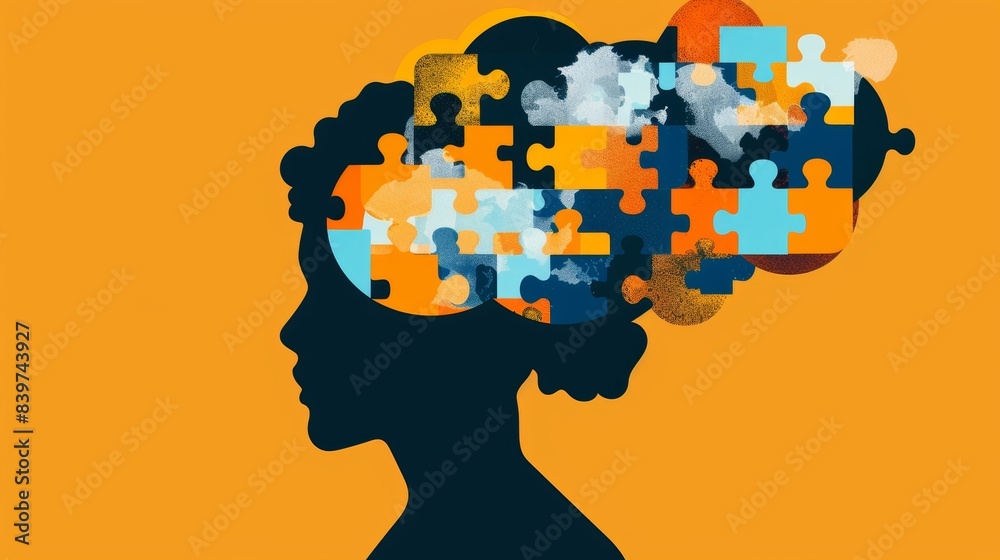 A persons face with a thought bubble containing puzzles and challenges from a brain exercise app representing the impact of cognitive training on daily life A persons face with a thought bubble containing puzzles and challenges from a brain exercise app representing the impact of cognitive training on daily life