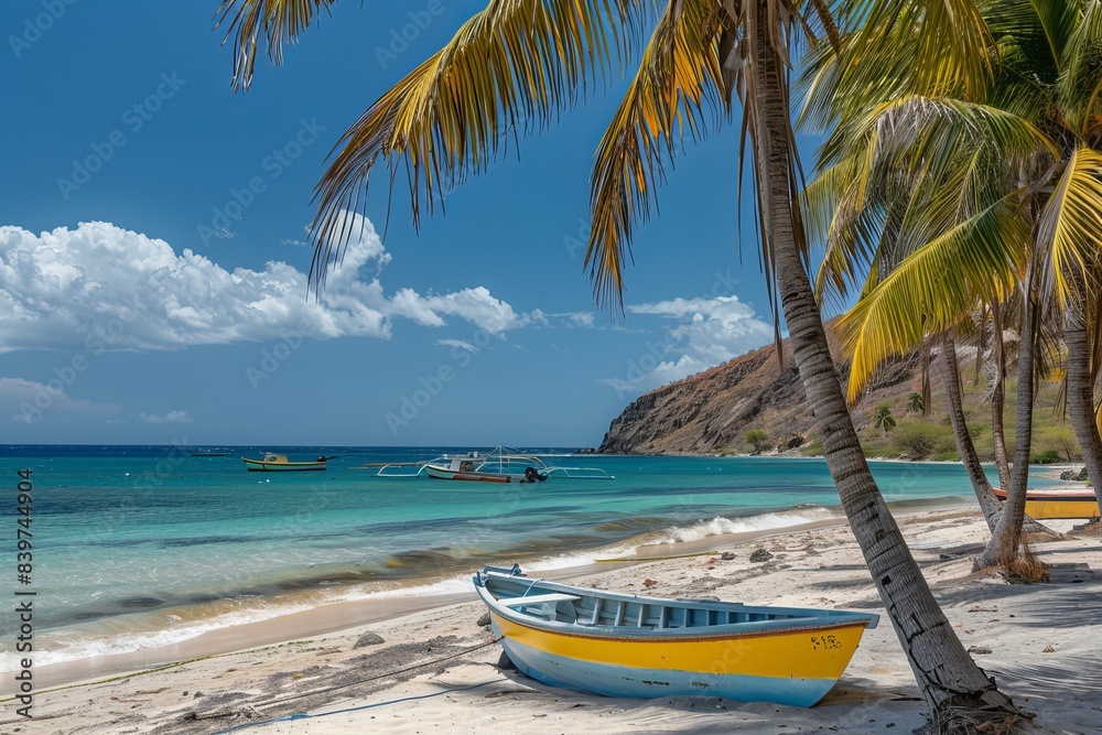 Palm Beach In Tropical Paradise - Guadalupe Island - Caribbean Palm Beach In Tropical Paradise - Guadalupe Island - Caribbean