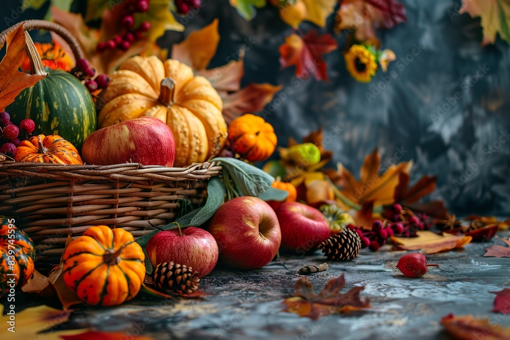 Autumn Thanksgiving Colorful Setting Background Autumn Thanksgiving Colorful Setting Background
