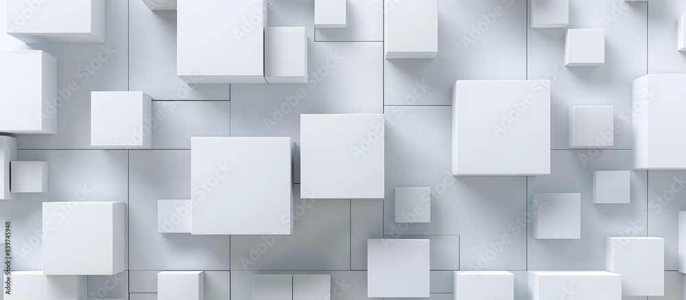 White Geometric Abstract Background with 3D Cubes, Rectangles, and Soft Shadows White Geometric Abstract Background with 3D Cubes, Rectangles, and Soft Shadows