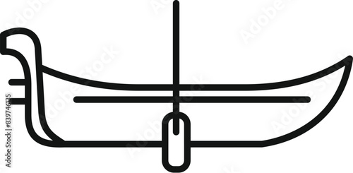Simple line icon representing a traditional gondola boat waiting for passengers