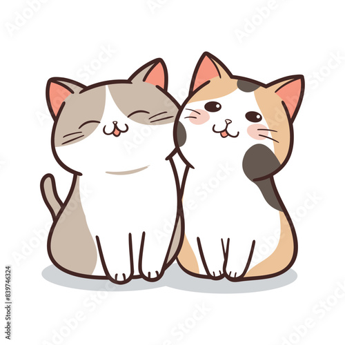 Two cartoon cats