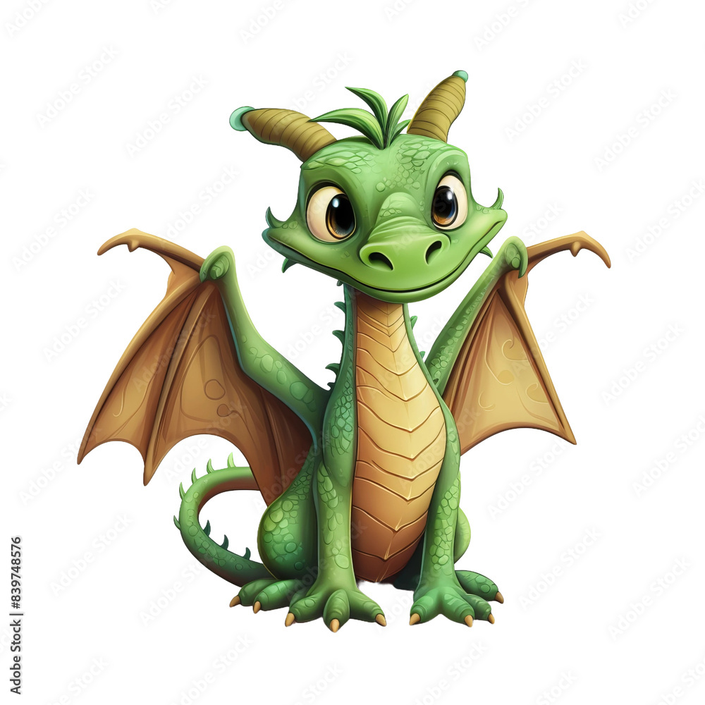 Fototapeta premium green dragon cartoon