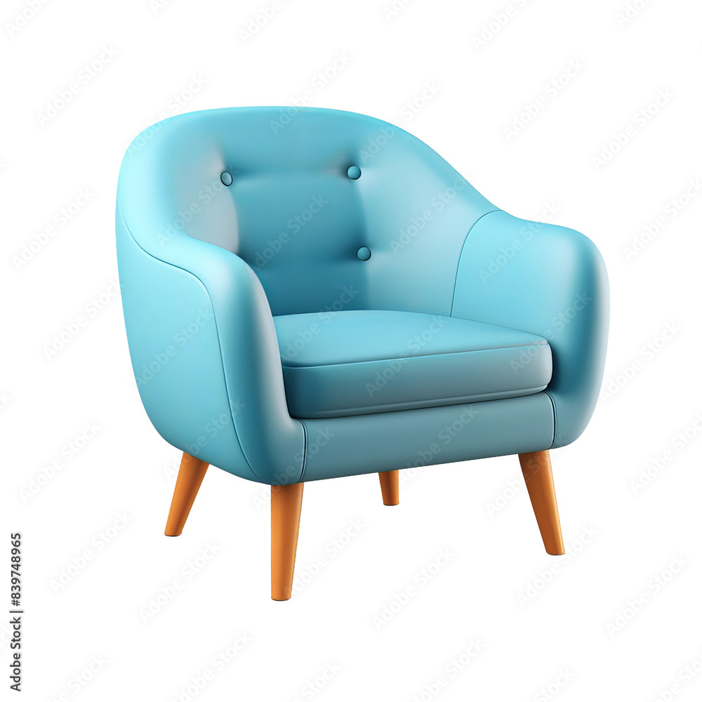 Naklejka premium blue leather armchair