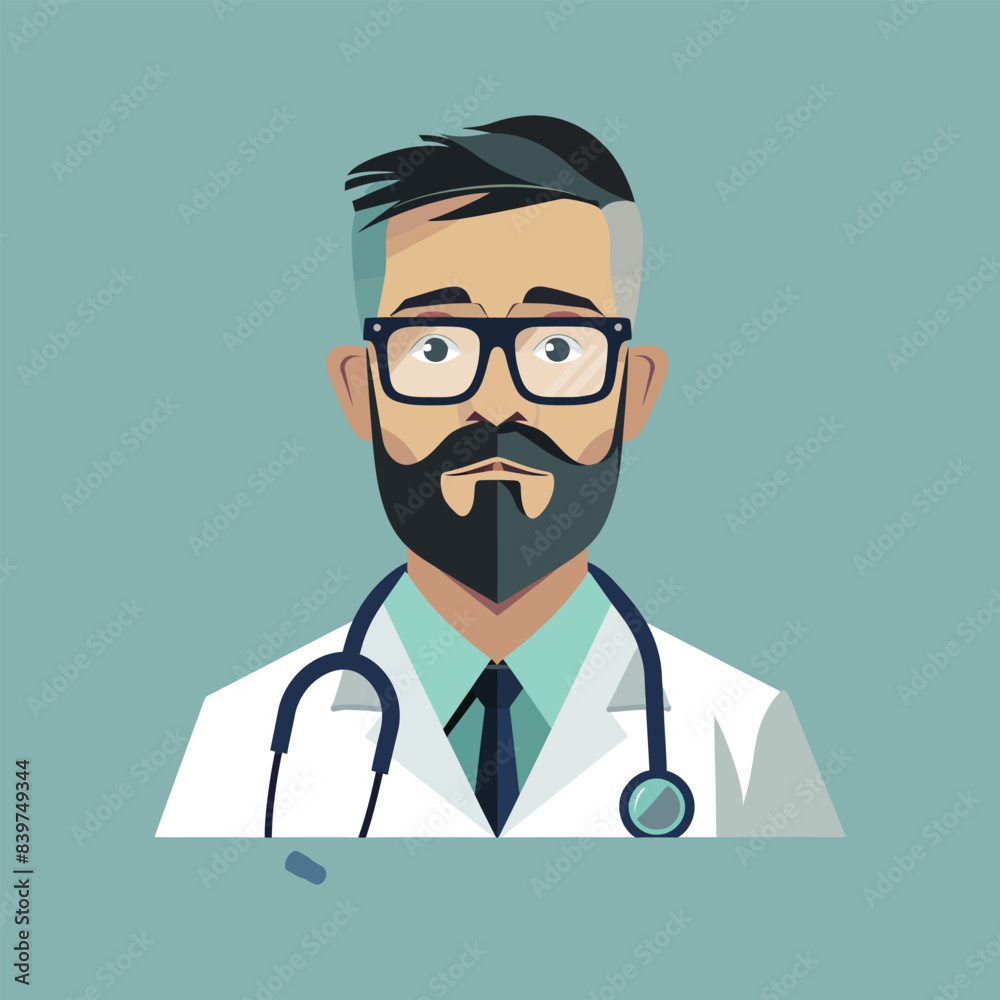 Fototapeta premium Doctor Flat Vector Icon