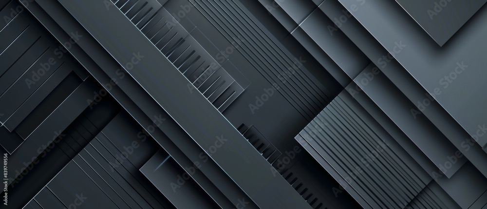 Obraz premium Abstract grey background. Minimalist style cover template with vibrant perspective 3d geometric shapes collection. Ideal design for social media, cover, banner, flyer