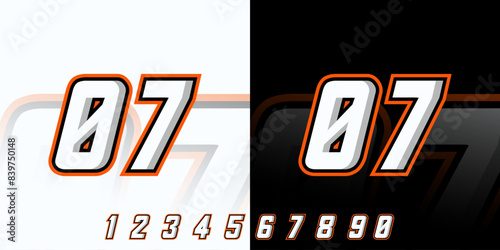 automotive racing effect number 07, sports design, workshop, race jersey