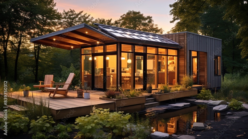 A tiny house with eco-friendly materials 