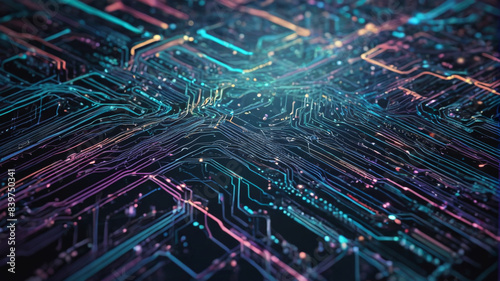 Data Stream: Digital Background Designed for AI and Data Transmission, Supporting Neural Networks, Encryption, and Scientific Research with Cutting-edge Visuals, Generative AI