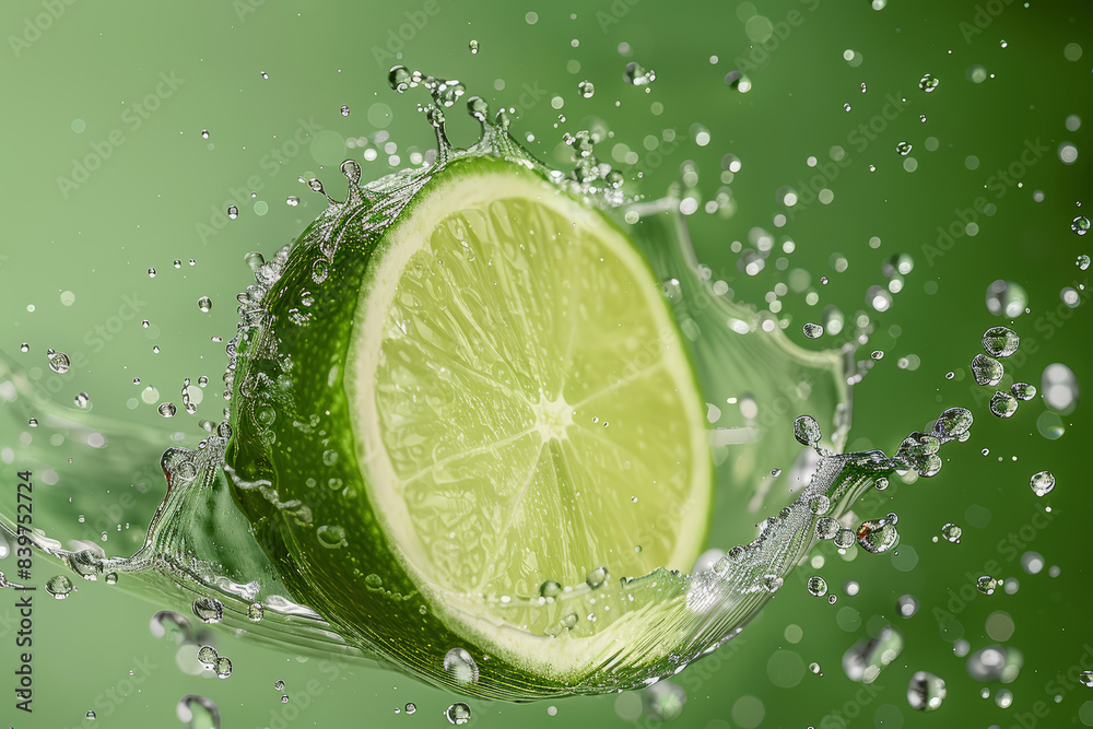 lime in water splash lime in water splash