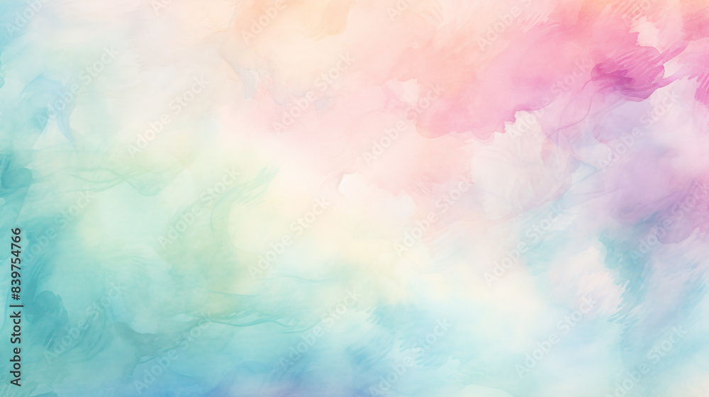 Pastel Watercolor Background in Soft Gradient Colors with Copy Space
