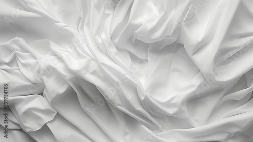 Soft White Fabric with Folds and Creases