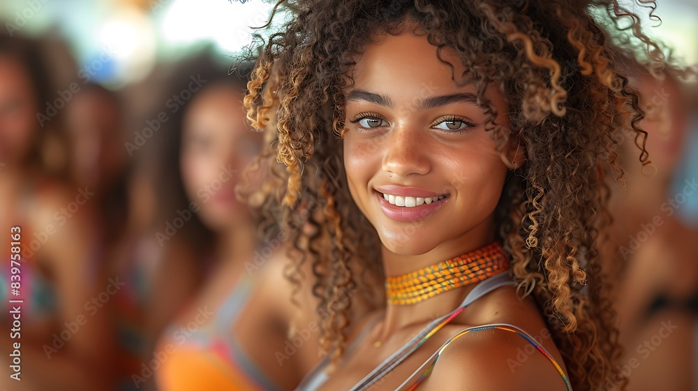 young female casually practicing folk dance in a gym fitness class her movements lively and traditional young female casually practicing folk dance in a gym fitness class her movements lively and traditional