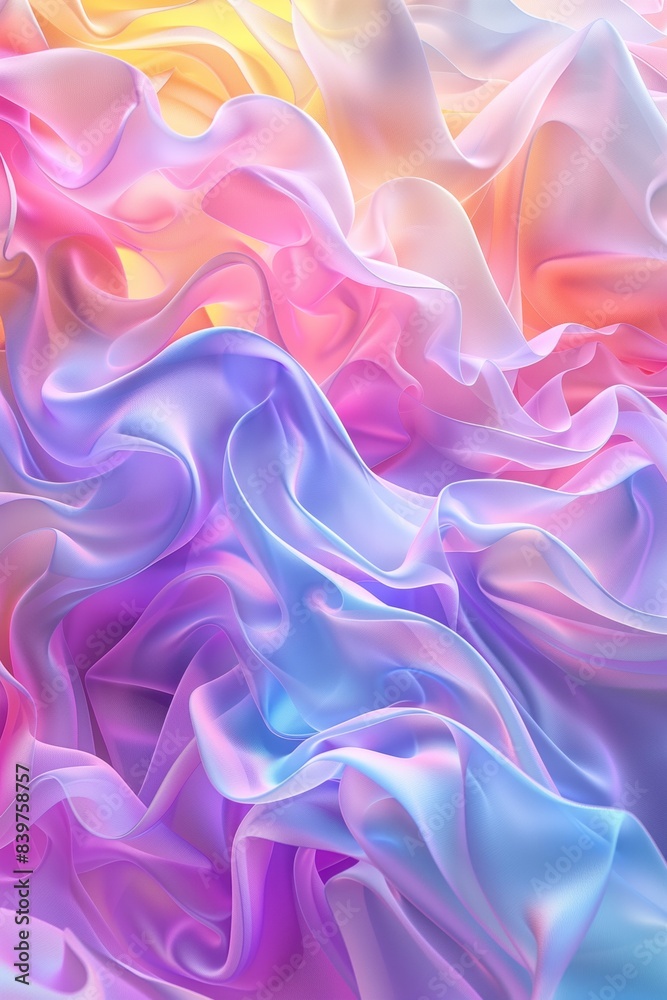 Neon pastel silk fabric shapes abstract background Neon pastel silk fabric shapes abstract background