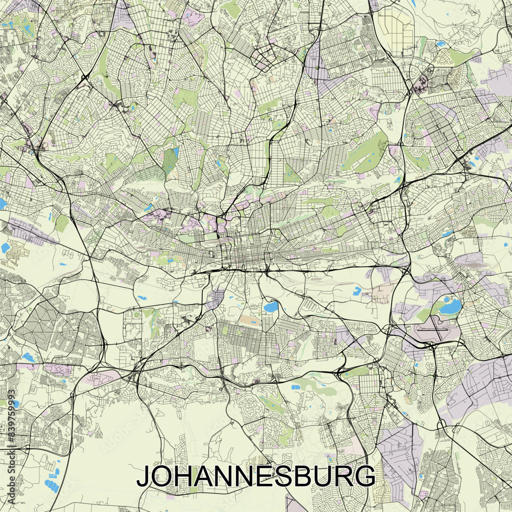 Johannesburg, South Africa map poster art
Johannesburg, South Africa map poster art