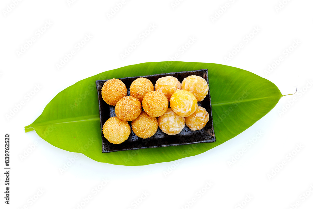 Thai snack, Fried mung bean stuffed balls Thai snack, Fried mung bean stuffed balls