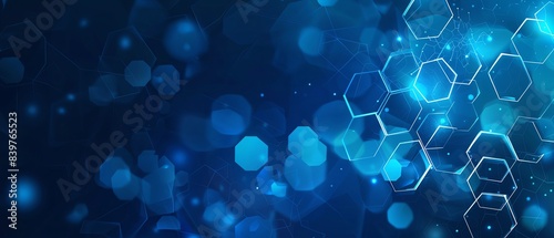 Abstract medical background with hexagons for healthcare technology, innovation in medical devices, and telehealth solutions