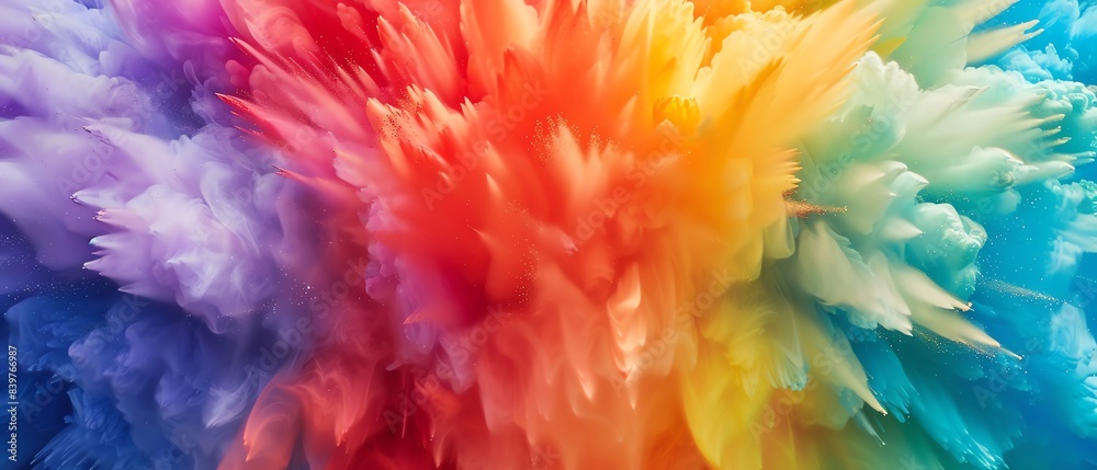 A rainbowcolored explosion captured from multiple angles in slow motion, offering dynamic and versatile visuals for multimedia projects A rainbowcolored explosion captured from multiple angles in slow motion, offering dynamic and versatile visuals for multimedia projects