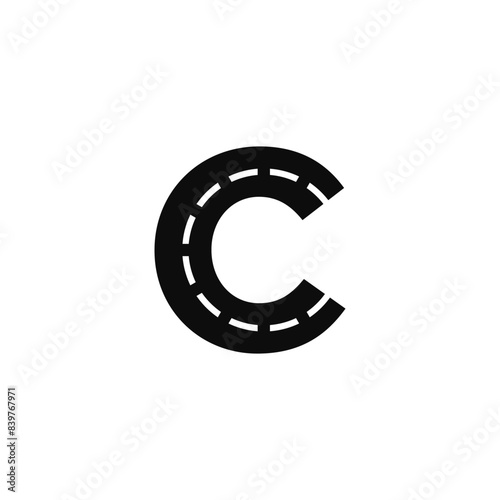 Letter C Road logo icon vector template