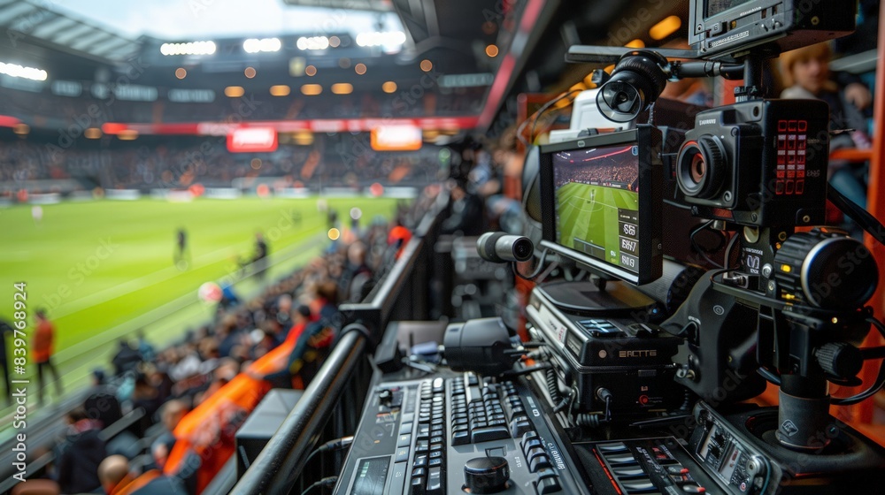Futuristic football broadcasting: Design a broadcasting setup with drone cameras and AI commentators providing in-depth analysis Futuristic football broadcasting: Design a broadcasting setup with drone cameras and AI commentators providing in-depth analysis