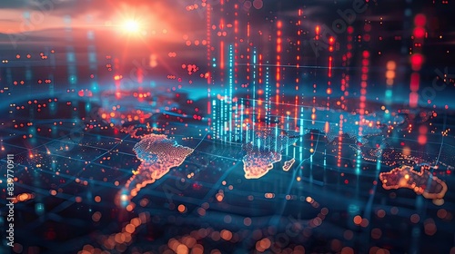 Analyzing financial investment plan in relation to economic growth. Global network data banking analytics.