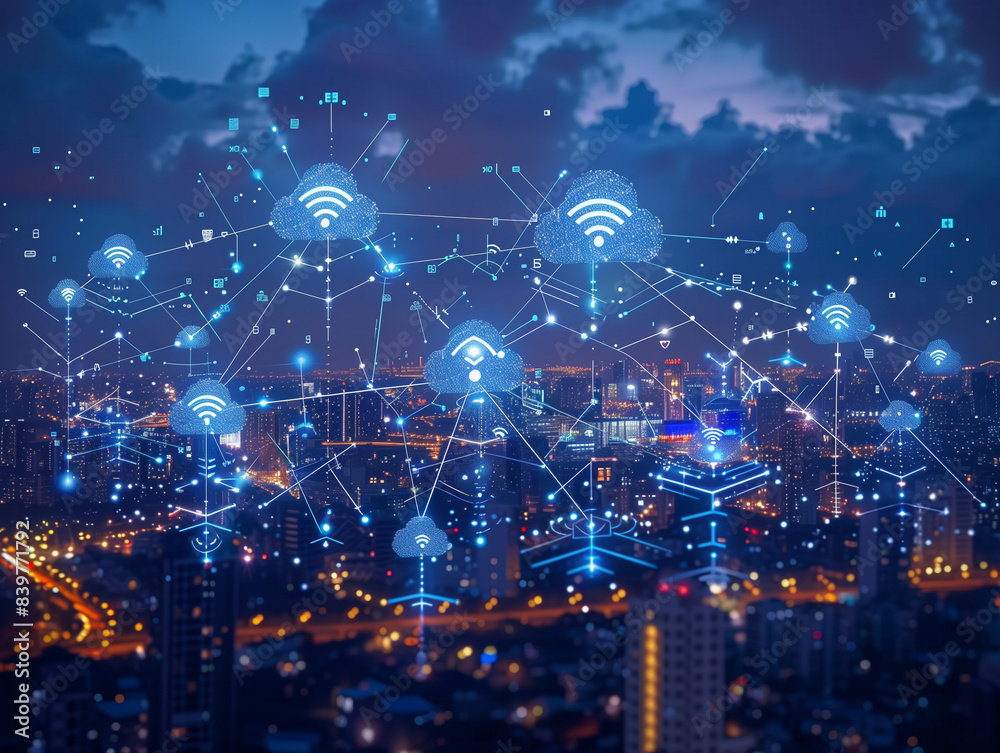 5G wireless network, high speed internet, cloud computing or connect diagram technology, Data storage, service, synchronize, online, financial, Connectivity global, smart city 5G wireless network, high speed internet, cloud computing or connect diagram technology, Data storage, service, synchronize, online, financial, Connectivity global, smart city