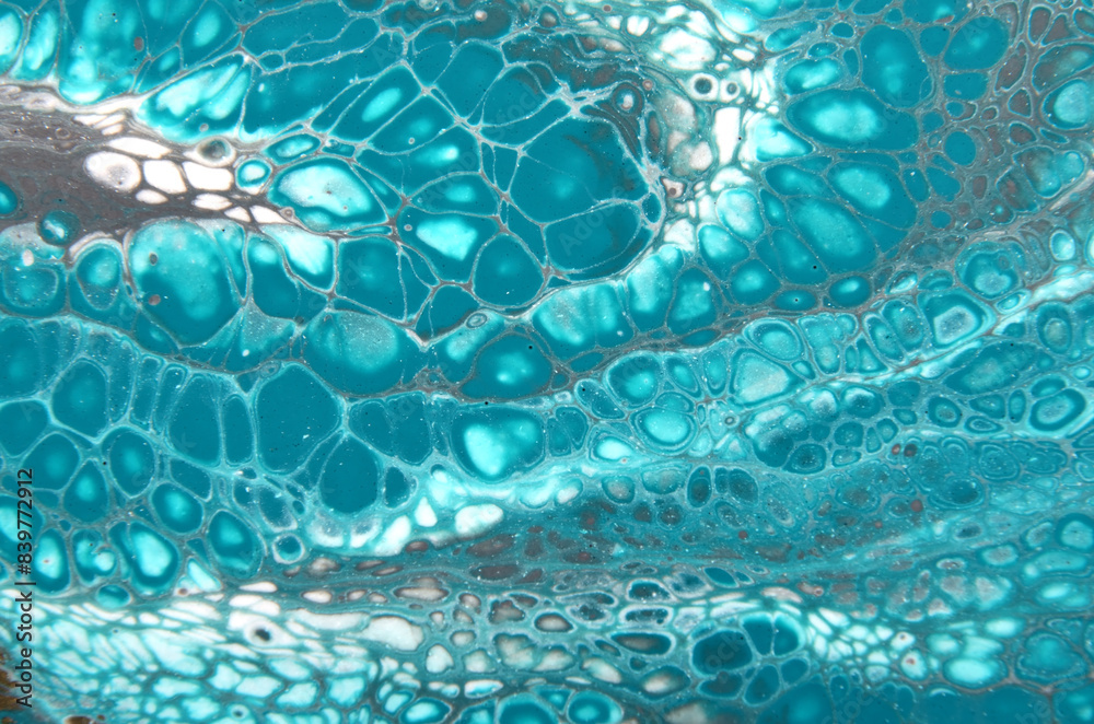
Bright art background in green and blue colors with a marine theme