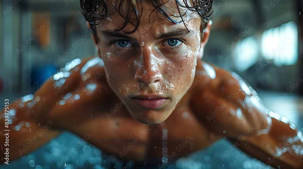 young male athlete doing pushups in a gym fitness area building his upper body strength young male athlete doing pushups in a gym fitness area building his upper body strength