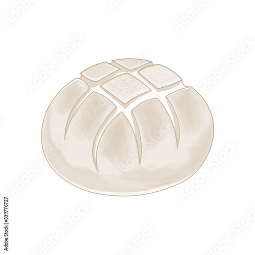 Vector illustration logo clip art  Simple line art Sourdough Bread or crusty bread