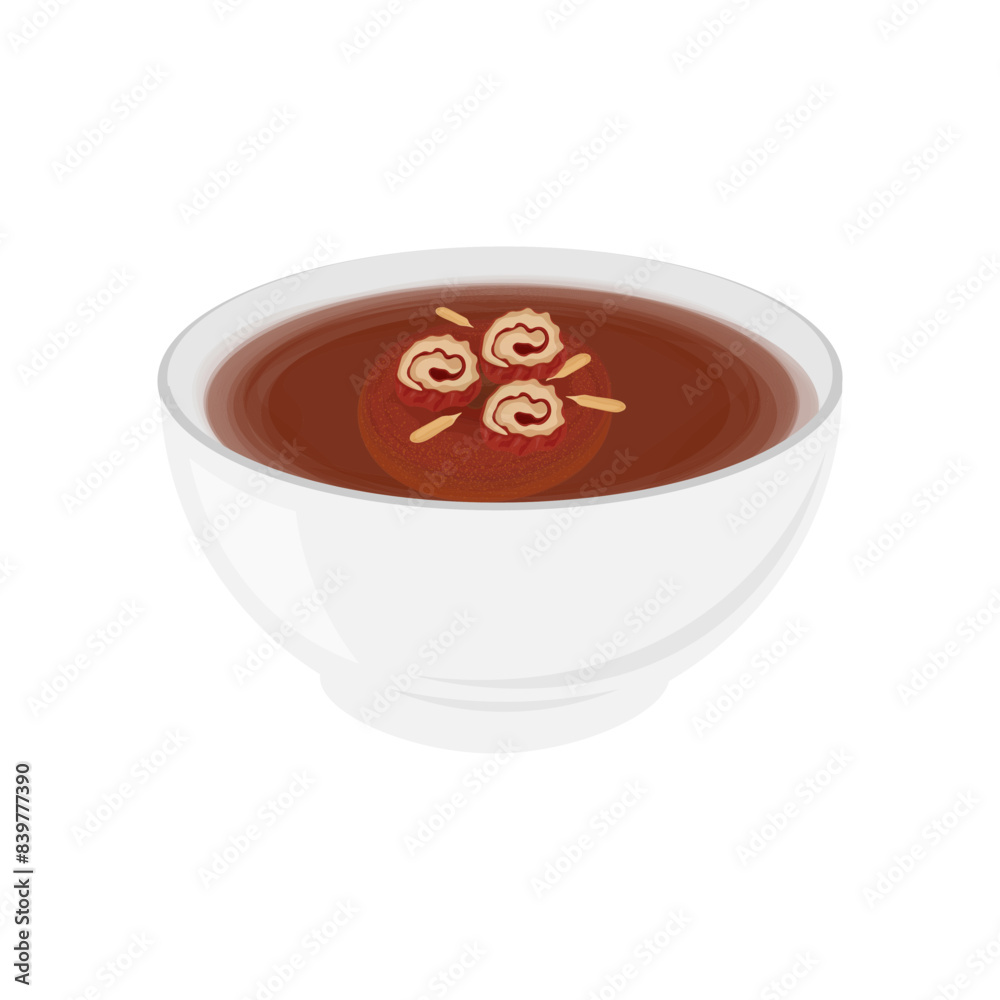 Vector illustration logo clip art Korean drink Sujeonggwa with persimmons Vector illustration logo clip art Korean drink Sujeonggwa with persimmons