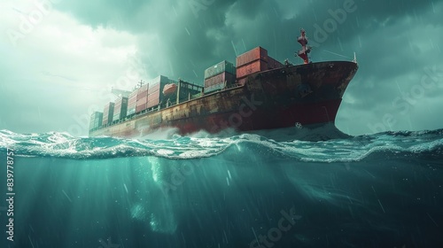Ship in Container Storm Sinking.