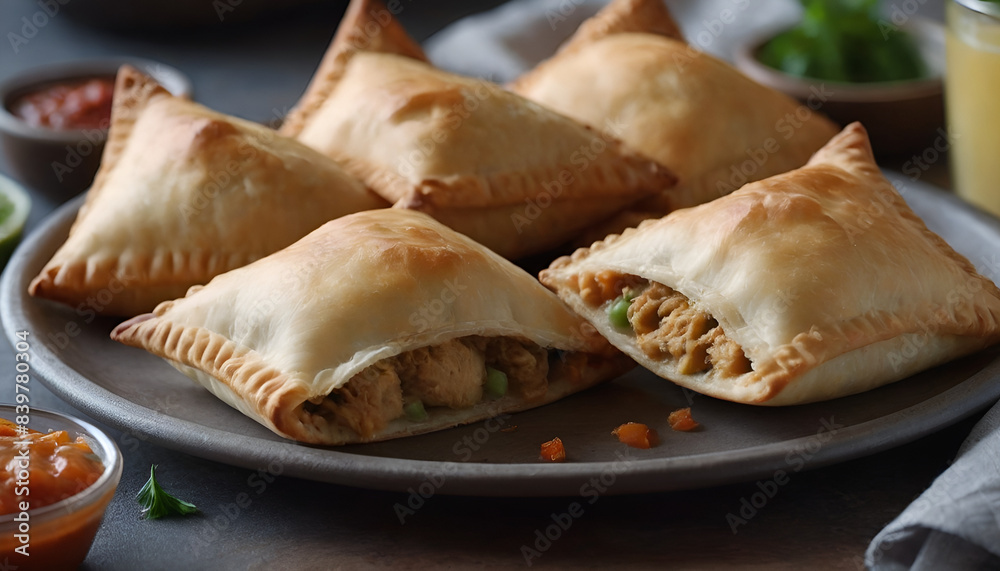 samosas stuffed with shredded chicken samosas stuffed with shredded chicken