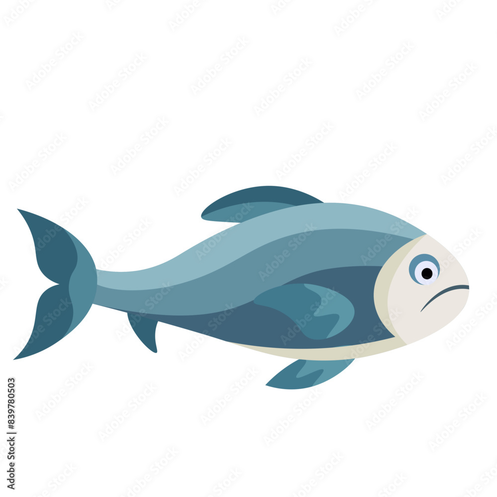 Obraz premium funny fish cartoon for childern book