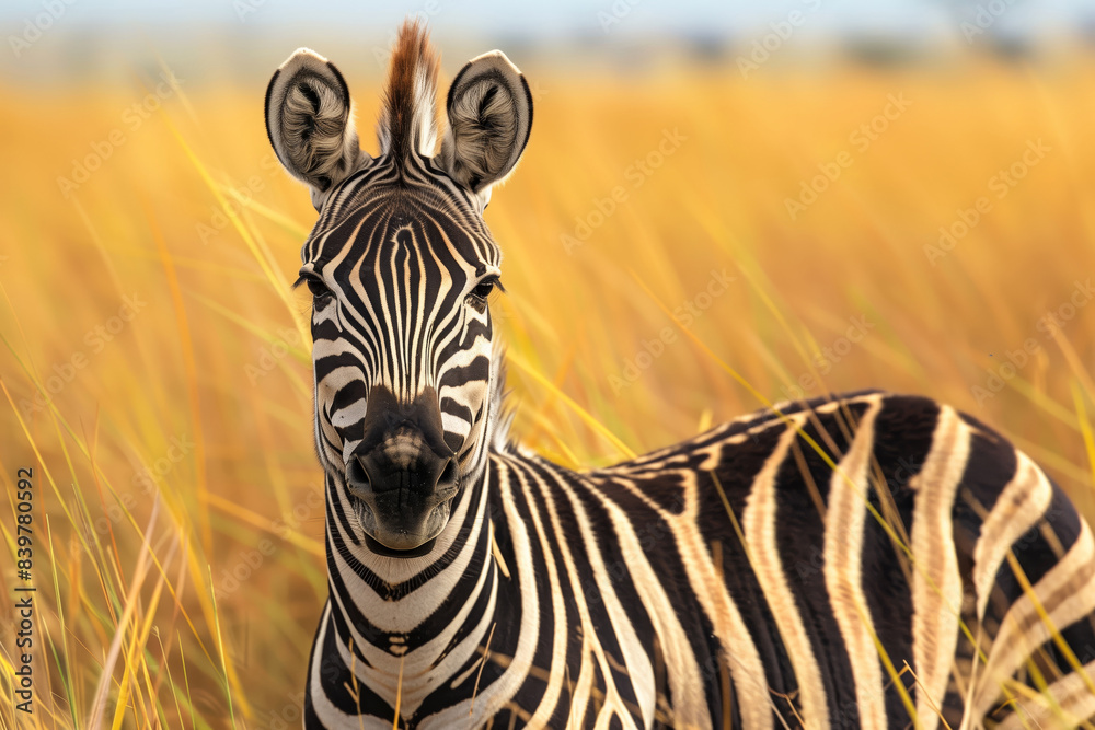 Naklejka premium Zebra in the field