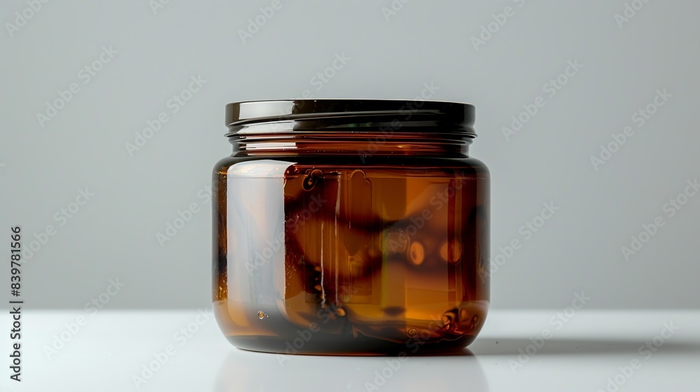 A plastic jar with a custom label for a small business, sealed tightly, against a white background. shiny, Minimal and Simple, A plastic jar with a custom label for a small business, sealed tightly, against a white background. shiny, Minimal and Simple,
