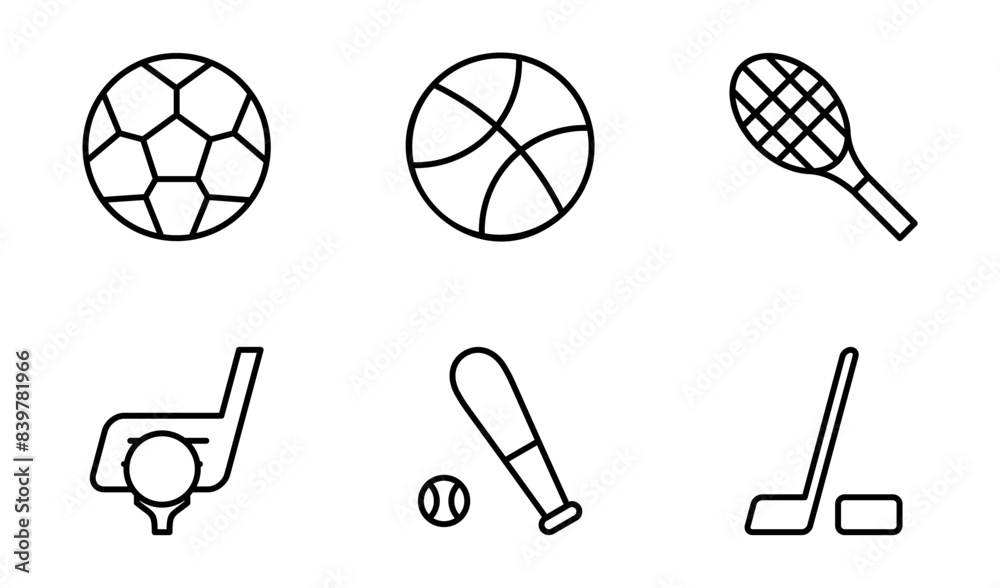 sports equipment icon symbol vector template collection sports equipment icon symbol vector template collection