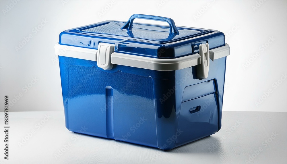 blue cooler box isolated on white background product photography blue cooler box isolated on white background product photography