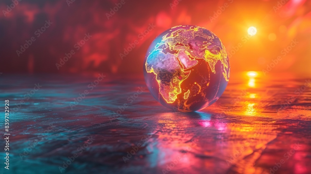 3D anime rendering of global temperature rise, smooth white gradient background, minimalistic design, studio lighting, copy space 3D anime rendering of global temperature rise, smooth white gradient background, minimalistic design, studio lighting, copy space