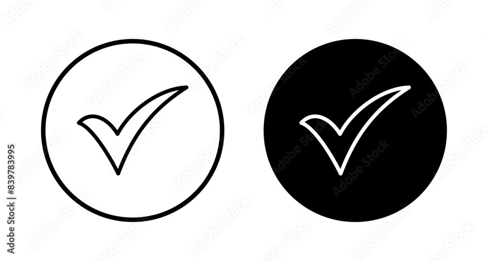 Check icon vector isolated on white background. check mark icon. check list button icon. Tick Check icon vector isolated on white background. check mark icon. check list button icon. Tick