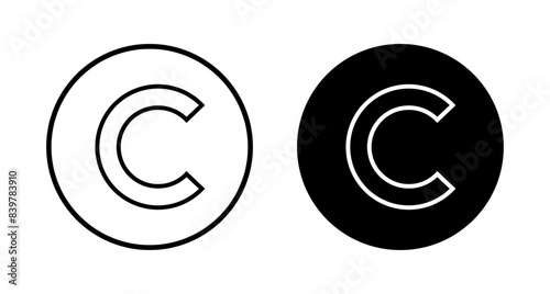Copyright icon vector isolated on white background. copyright symbols