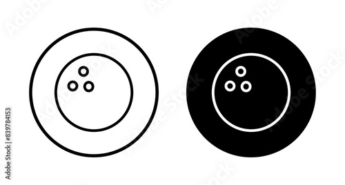 Bowling game Pin Icon vector isolated on white background. Bowling icon, ball and pin