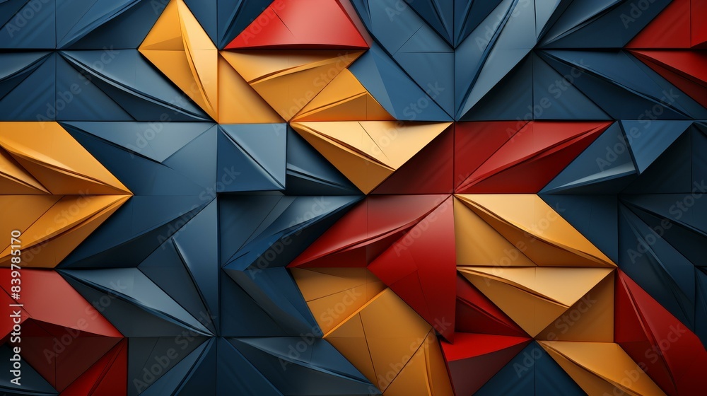 Vibrant geometric block print design with intricate details and a modern twist, featuring flat textures and bold colors. Vibrant geometric block print design with intricate details and a modern twist, featuring flat textures and bold colors.