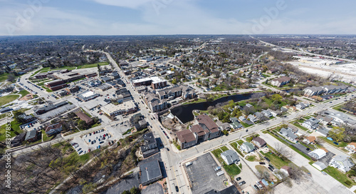 aerial view of a suburban town (menomonee falls, wi) photo