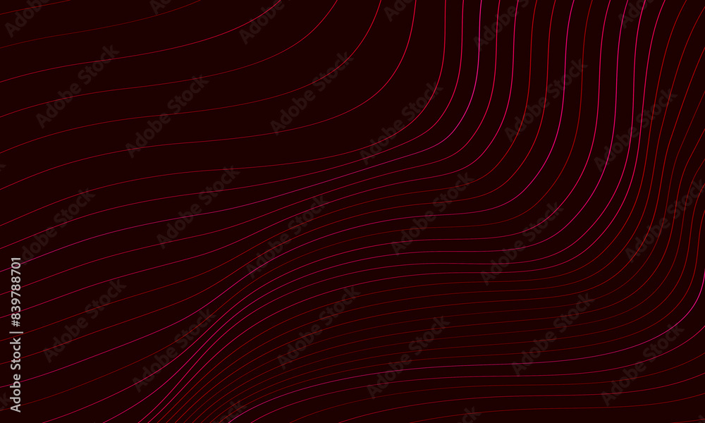 Abstract colorful wavy line pattern on dark black background. dark red. Abstract colorful wavy line pattern on dark black background. dark red.