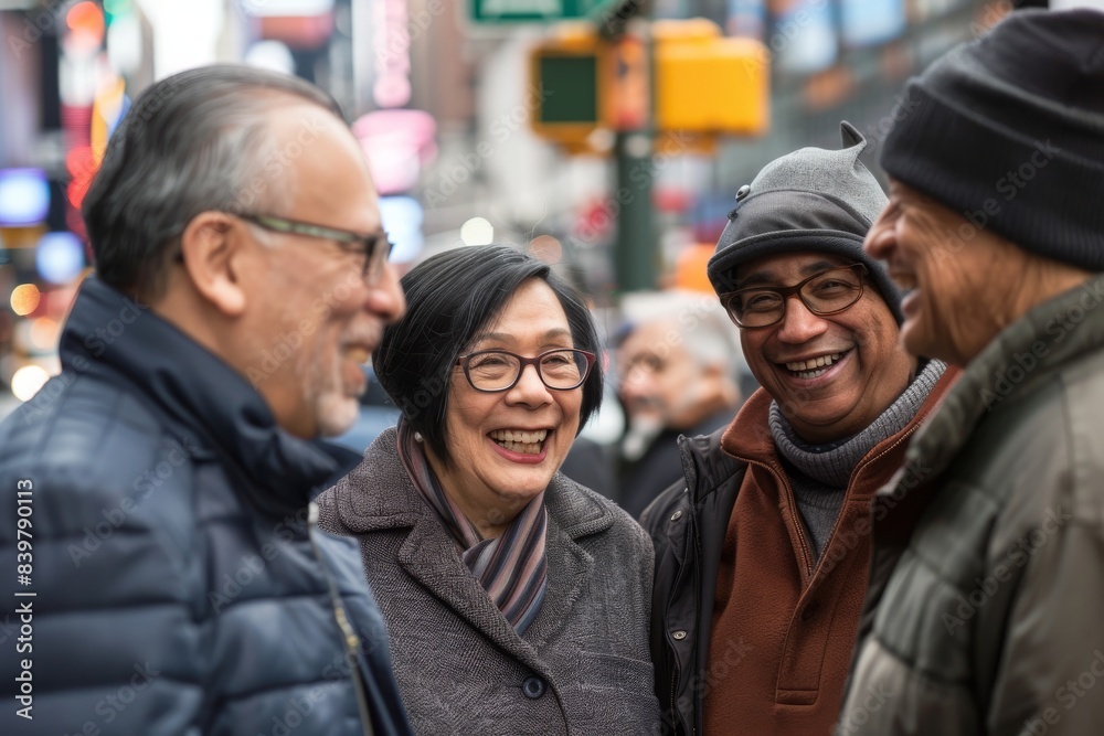 Group of Senior Adult People Walking in the Street in New York City Group of Senior Adult People Walking in the Street in New York City