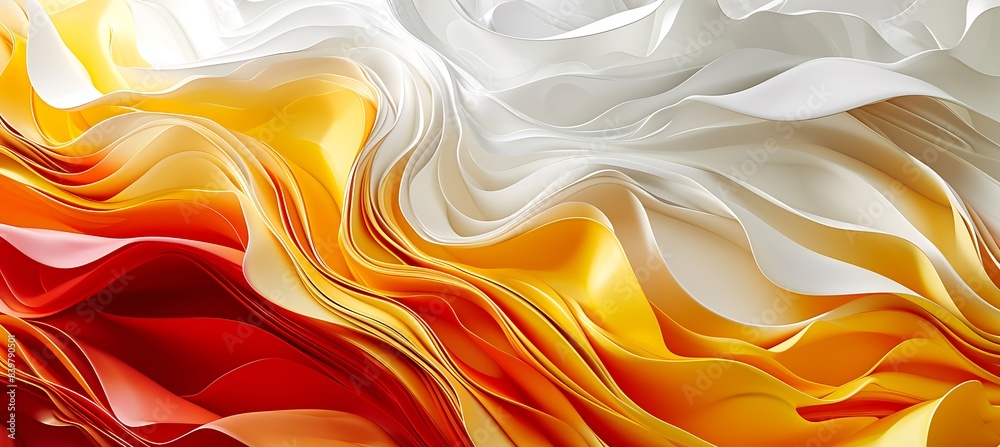 Abstract Background with Orange and White Waves Abstract Background with Orange and White Waves