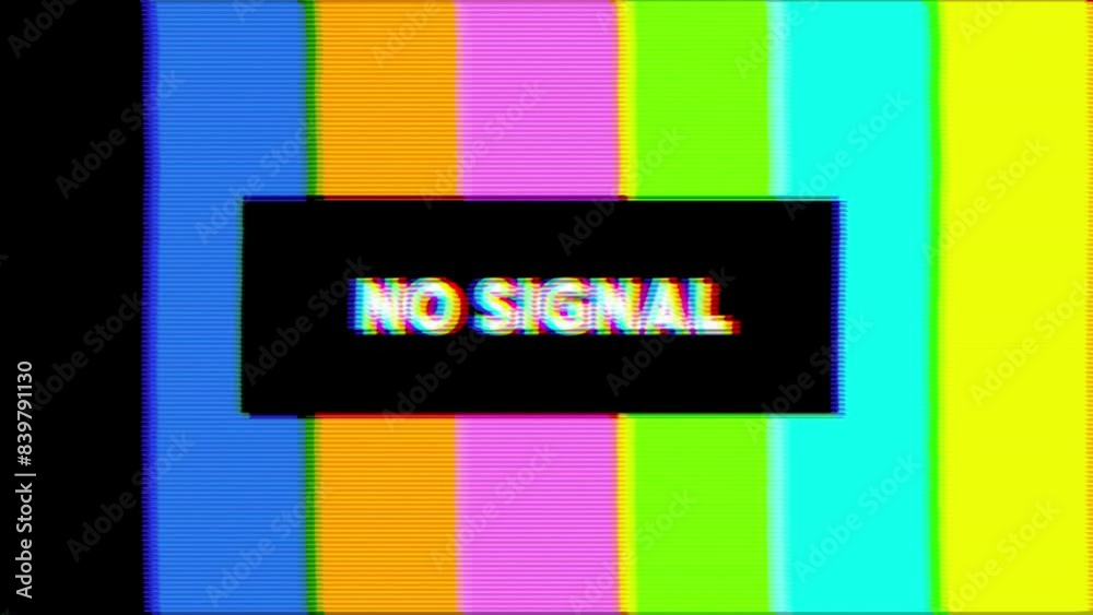 No signal sign with color bars